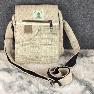 Himalayan Hemp Tan Adjustable Strap Unisex Crossbody Bag THC Free